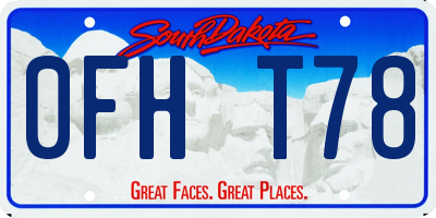 SD license plate 0FHT78