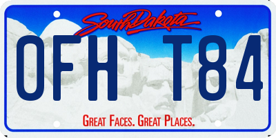SD license plate 0FHT84