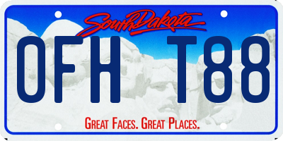 SD license plate 0FHT88