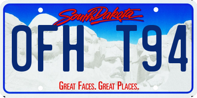 SD license plate 0FHT94