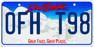 SD license plate 0FHT98