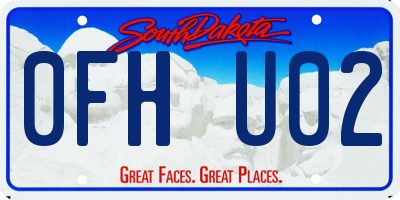SD license plate 0FHU02