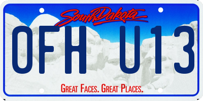 SD license plate 0FHU13