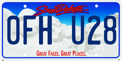 SD license plate 0FHU28