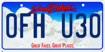 SD license plate 0FHU30