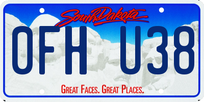 SD license plate 0FHU38