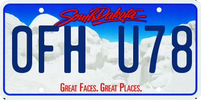SD license plate 0FHU78