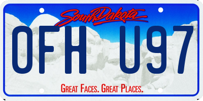 SD license plate 0FHU97