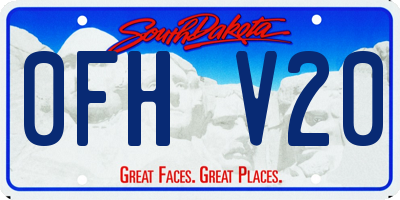SD license plate 0FHV20