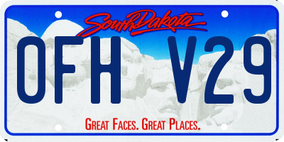 SD license plate 0FHV29