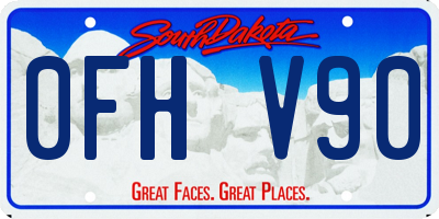 SD license plate 0FHV90