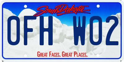SD license plate 0FHW02