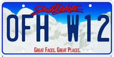 SD license plate 0FHW12