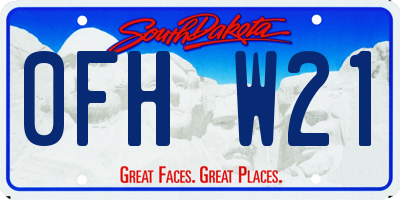 SD license plate 0FHW21
