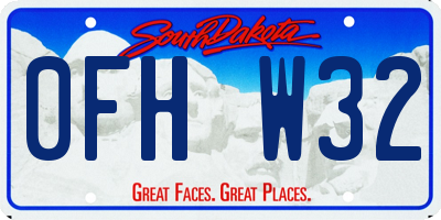 SD license plate 0FHW32