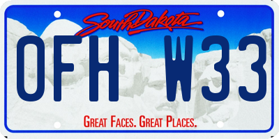 SD license plate 0FHW33