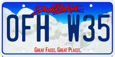 SD license plate 0FHW35