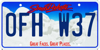 SD license plate 0FHW37