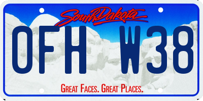 SD license plate 0FHW38