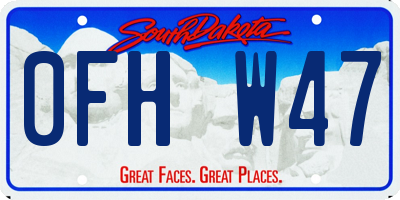 SD license plate 0FHW47