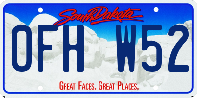 SD license plate 0FHW52