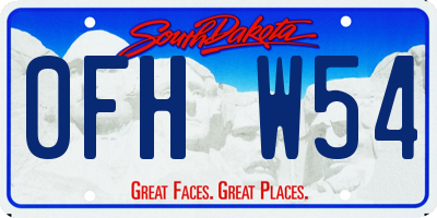 SD license plate 0FHW54