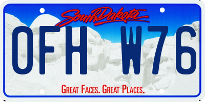 SD license plate 0FHW76