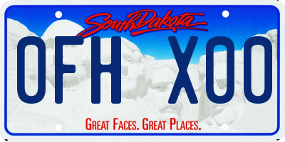 SD license plate 0FHX00