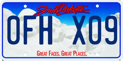SD license plate 0FHX09