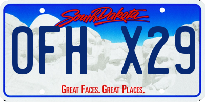 SD license plate 0FHX29