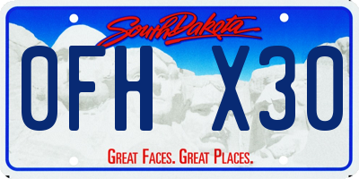 SD license plate 0FHX30