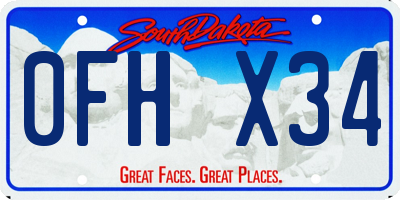 SD license plate 0FHX34