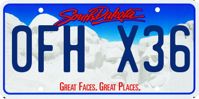 SD license plate 0FHX36