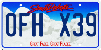 SD license plate 0FHX39