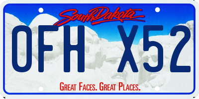 SD license plate 0FHX52