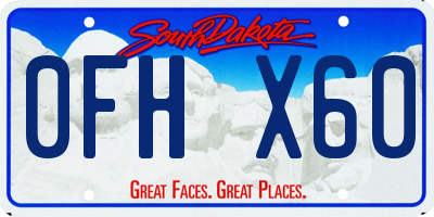 SD license plate 0FHX60