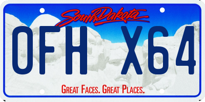 SD license plate 0FHX64
