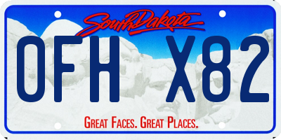 SD license plate 0FHX82