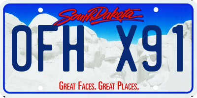 SD license plate 0FHX91