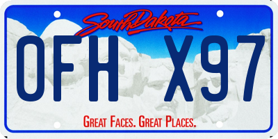 SD license plate 0FHX97