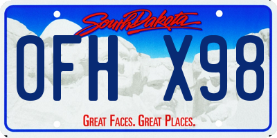 SD license plate 0FHX98