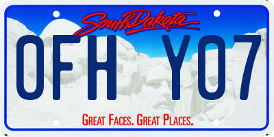 SD license plate 0FHY07