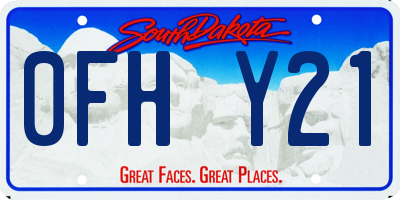 SD license plate 0FHY21
