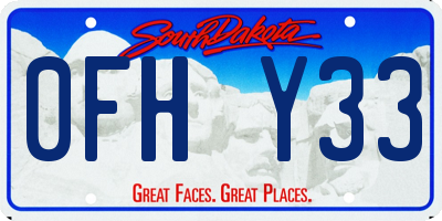 SD license plate 0FHY33