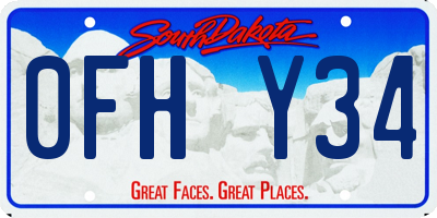 SD license plate 0FHY34