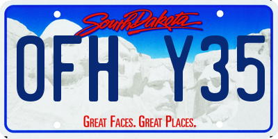SD license plate 0FHY35