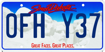 SD license plate 0FHY37