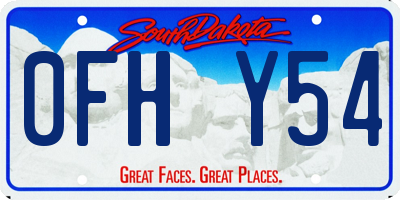 SD license plate 0FHY54