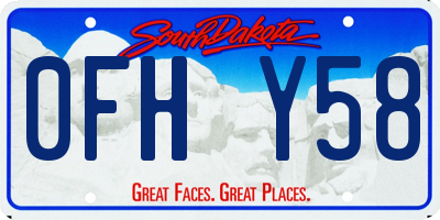SD license plate 0FHY58