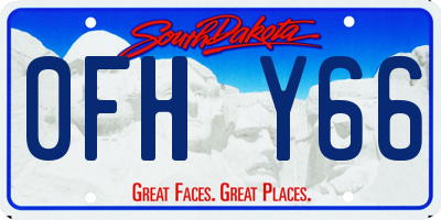 SD license plate 0FHY66